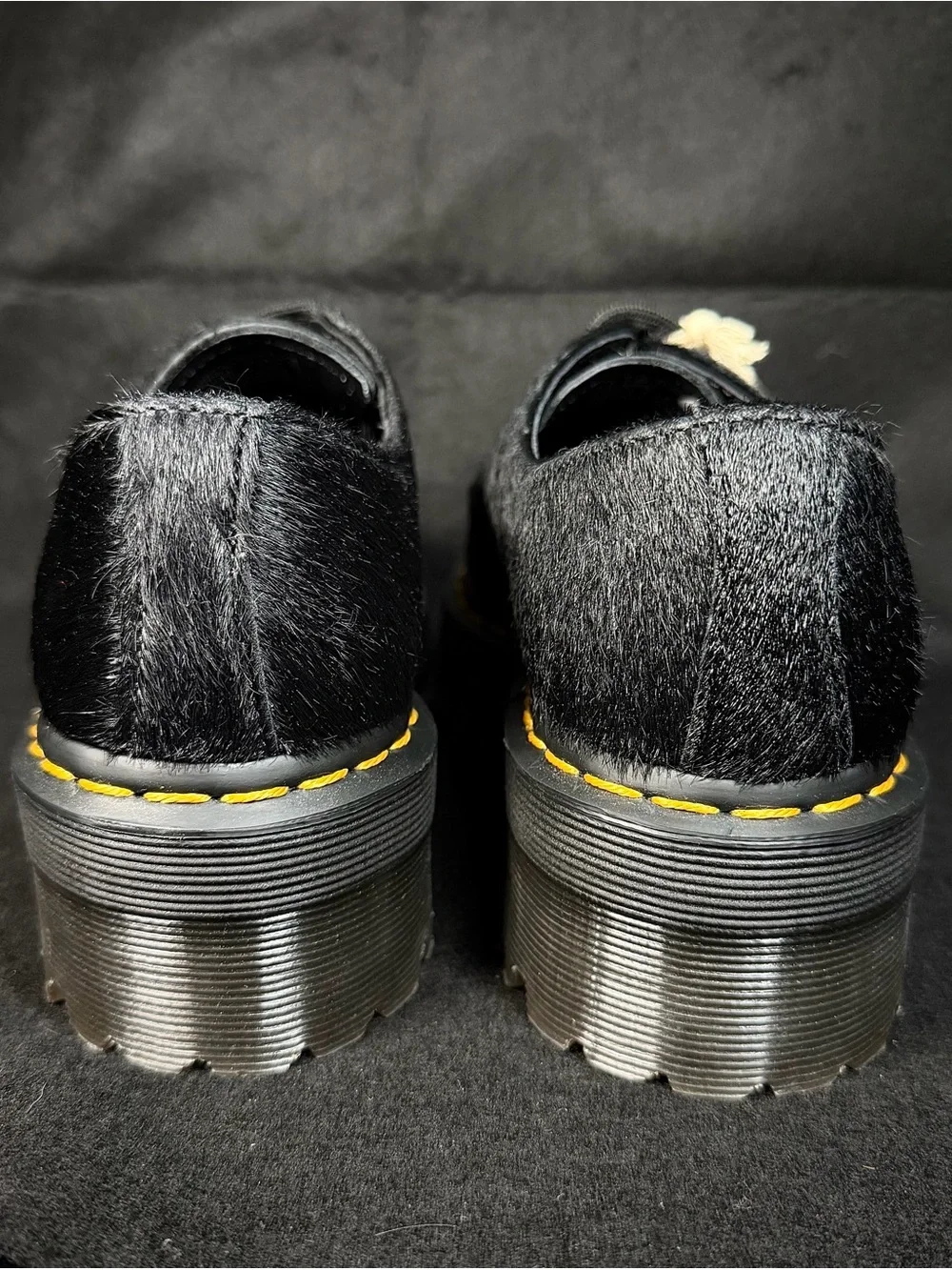 Dr. Martens 1461 Quad Hair-On Platform Shoes | Sz 6